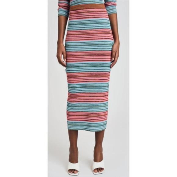 NEW DEREK LAM 10 CROSBY riviera pencil skirt in multicolor space dye size S/P - Picture 1 of 7